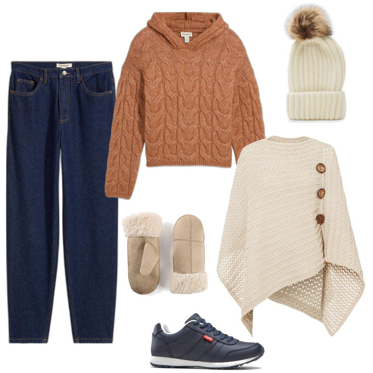 Outfit femme - Anna. Style Basique pour Tous les jours. Assortir avec manteaux, jeans mom, sneakers, pulls, gants, bonnets.