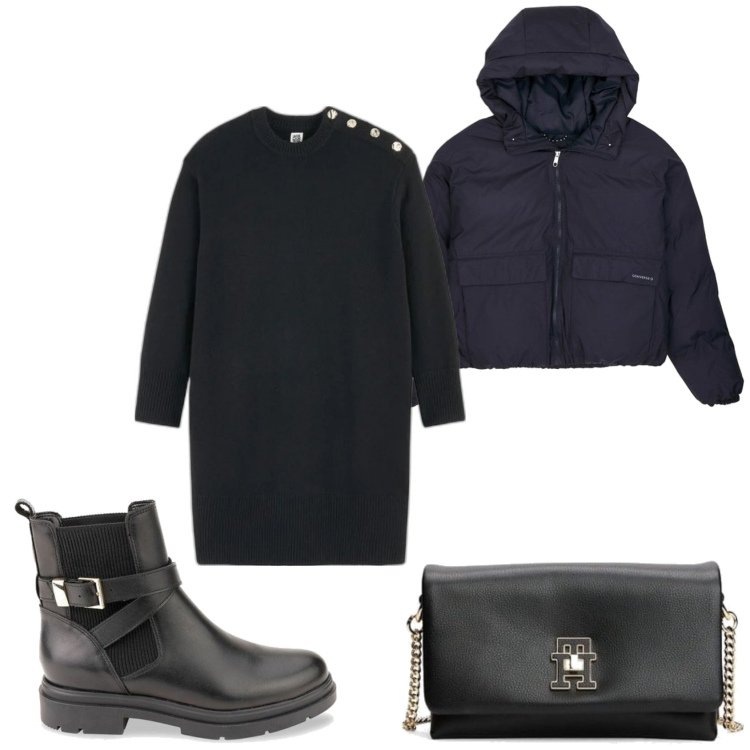 Outfit mujer - Casual look. Estilo Casual para Todos los días. Combinación con botines, blazers, vestidos cortos, bandoleras.