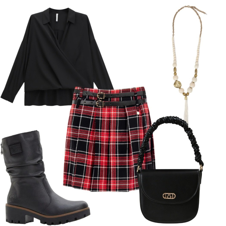 Outfit donna - Tutto per donne piccole e formose. Stile Trendy per Tutti i giorni. look ideale per Petite. Abbinamento con stivaletti, minigonne, borse a mano, camicie, ciondoli.