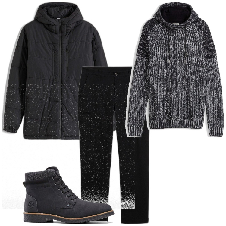 Outfit homme - Casual #19376. Style Casual pour Tous les jours. Assortir avec bottes, pantalon cargo, pulls, doudounes.