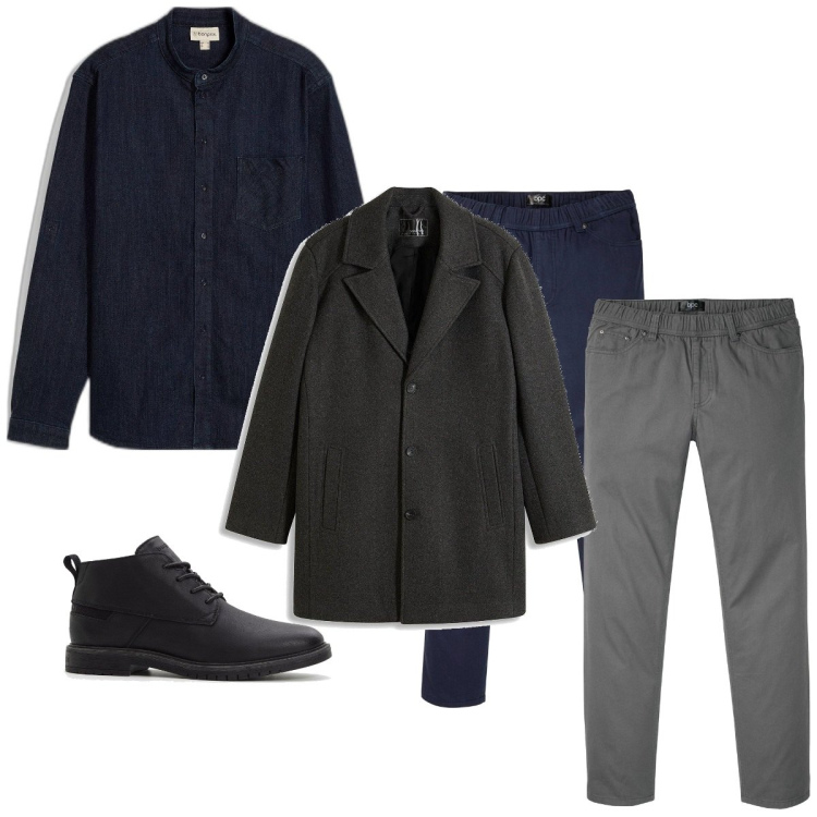 Outfit homme - Caban élégant. Style Business/Elégant pour Bureau. Assortir avec manteaux, chemisiers, bottes, pantalon .