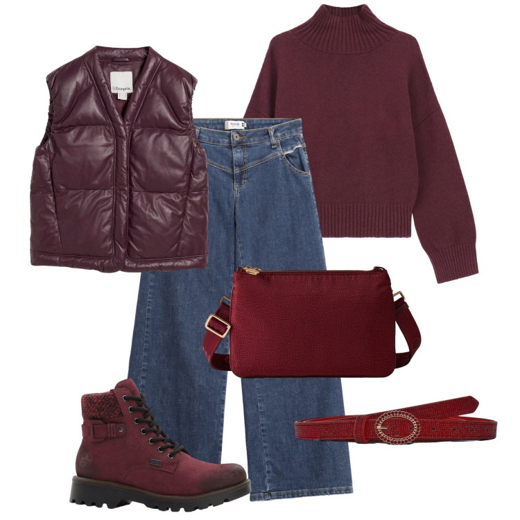 Outfit donna - Gilet in nappa urban style. Stile Urban per Tutti i giorni. Abbinamento con stivaletti, piumini, jeans, cinture, maglieria, borse a tracolla.