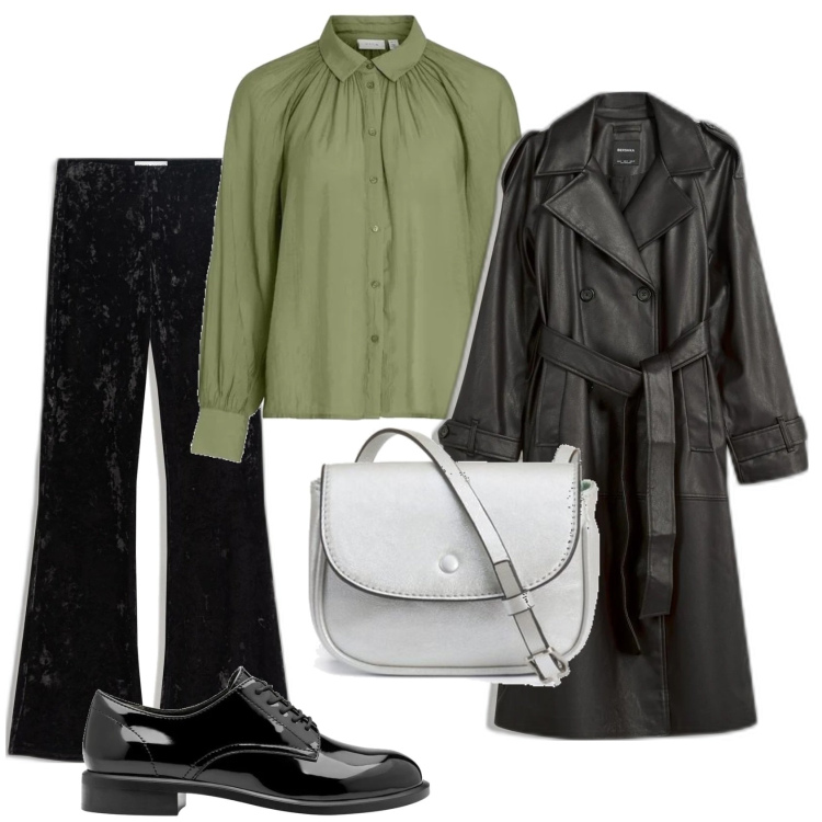 Outfit mujer - Urban look. Estilo Urban para Oficina. Combinación con pantalones, blusas, trench, zapatos con cordones, bolsos de mano.