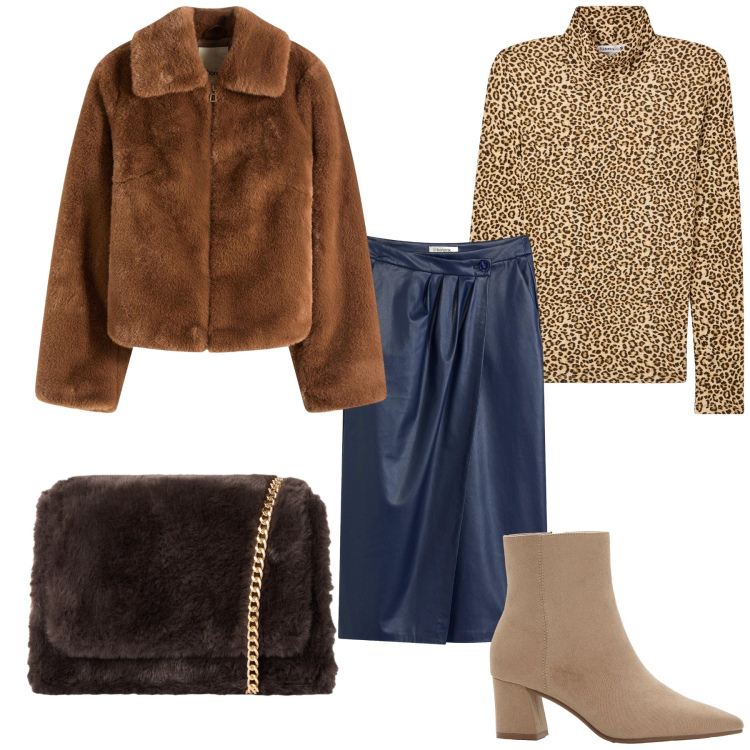 Outfit donna - Eco woman. Stile Urban per Tutti i giorni. Abbinamento con ecopellicce, stivaletti, gonne longuette, t-shirt, borse a tracolla.