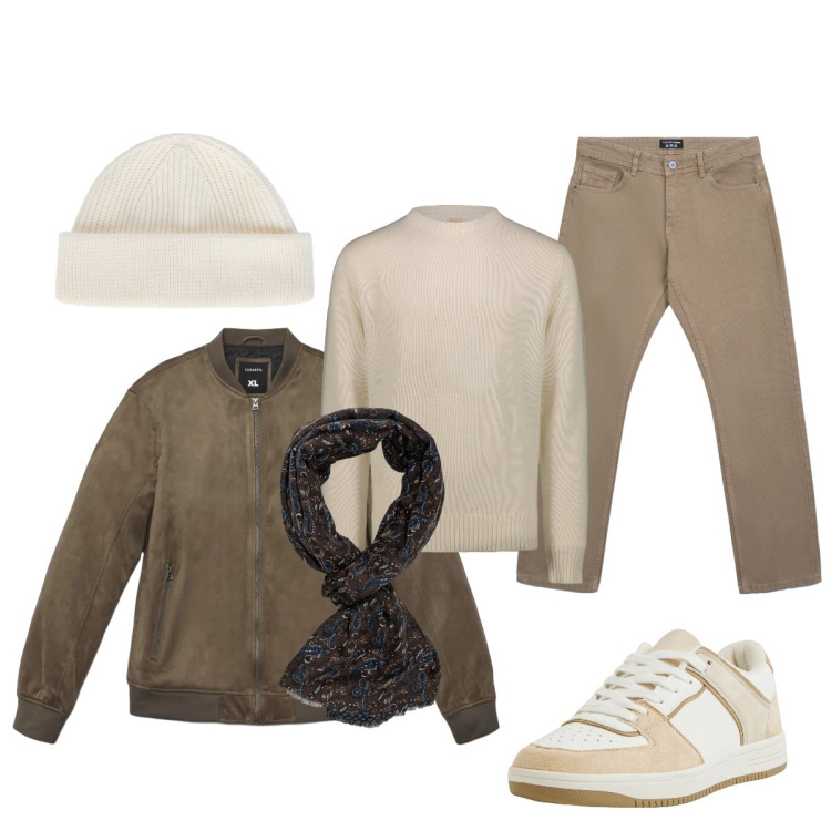 Outfit uomo - In città. Stile Casual per Tutti i giorni. Abbinamento con sneakers, jeans, giacche, berretti, sciarpe, maglieria.