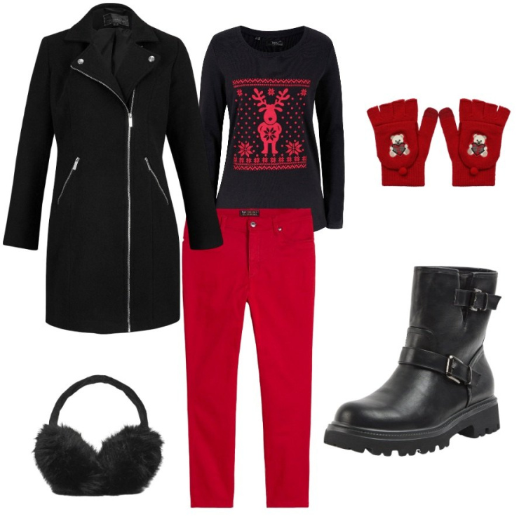 Outfit donna - Total look #2296012. Abbinamento con pantaloni, cappotti, maglieria, stivaletti, cappelli, guanti.