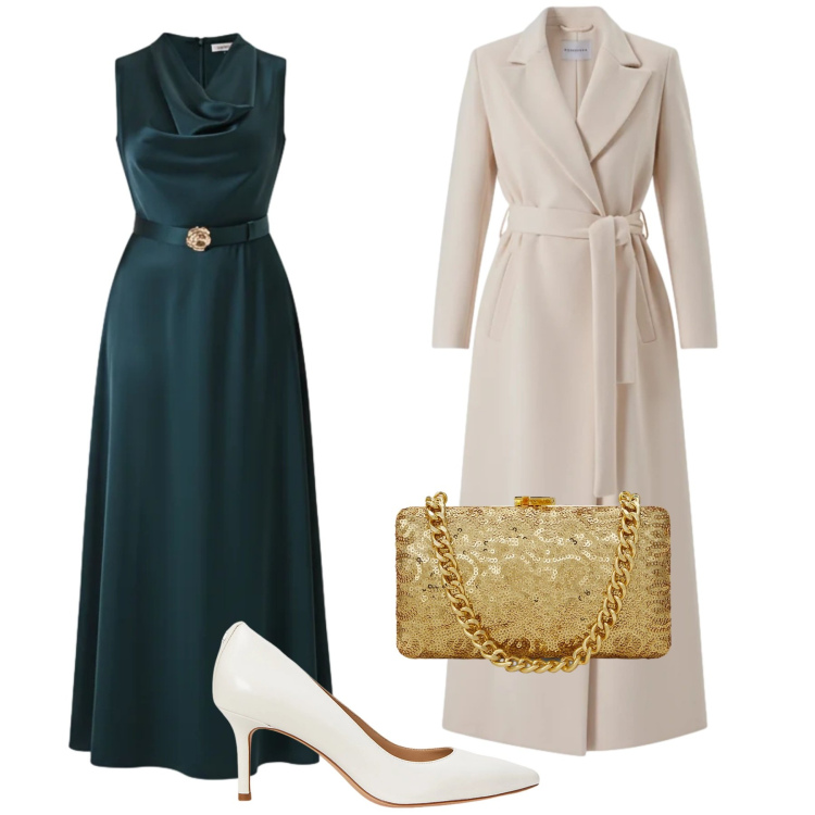 Outfit donna - Total look #2296017. Stile Glamour per Cerimonia. look ideale per Tall. Abbinamento con vestiti lunghi, cappotti, décolleté, clutch.