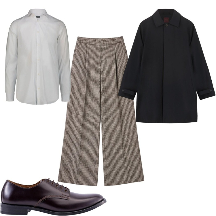 Outfit uomo - Total look #2296104. Stile Casual per Ufficio. Abbinamento con pantaloni a palazzo, scarpe stringate, abiti, camicie.