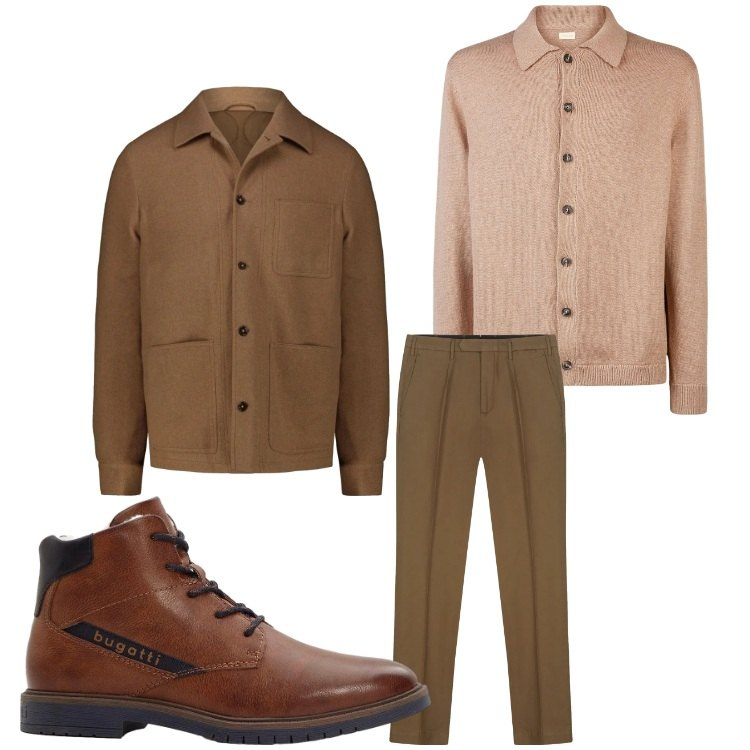 Outfit uomo - Classico. Stile Business/Elegante per Serata speciale. Abbinamento con anfibi, polo, pantaloni, cappotti.