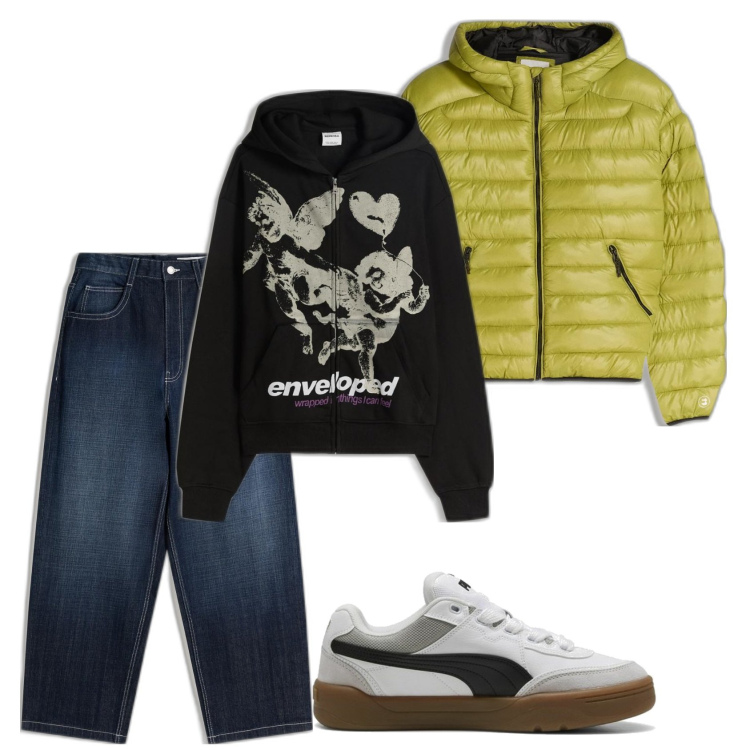 Outfit hombre - Casual look. Estilo Casual para Todos los días. Combinación con sneakers, chaquetas, vaqueros, sudaderas con capucha.