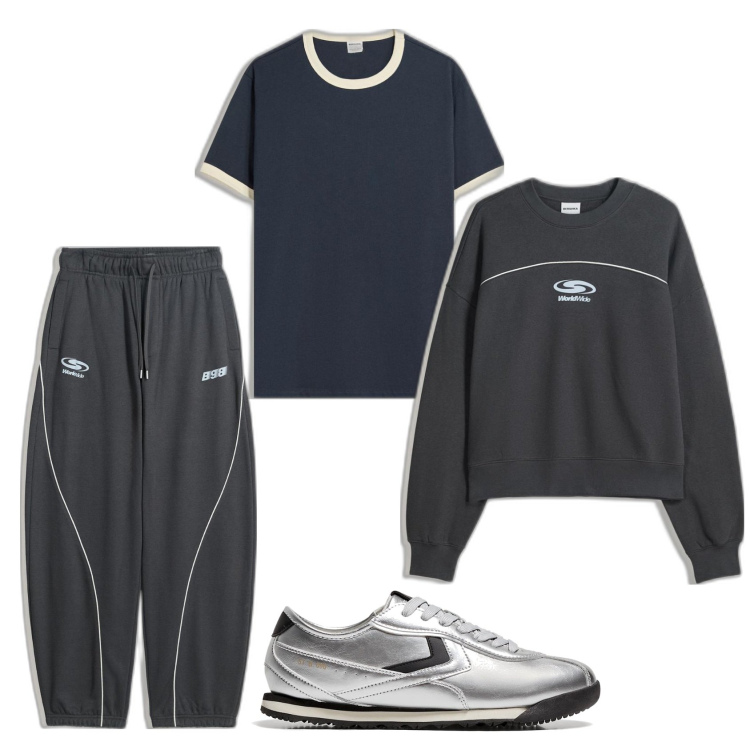 Outfit hombre - Casual look. Estilo Casual para Deporte. Combinación con pantalones, sneakers, sudaderas, camiseta.