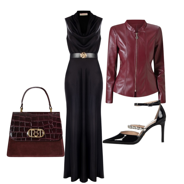 Outfit donna - Serata con amici. Stile Glamour per Serata fuori. Abbinamento con vestiti lunghi, blazer, décolleté, borse a mano.