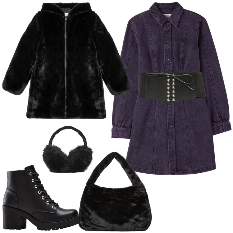 Outfit donna - Total look #2296373. Stile Urban per Tutti i giorni. Abbinamento con stivaletti, vestiti chemisier, cinture, cappelli, cappotti, borse a spalla.