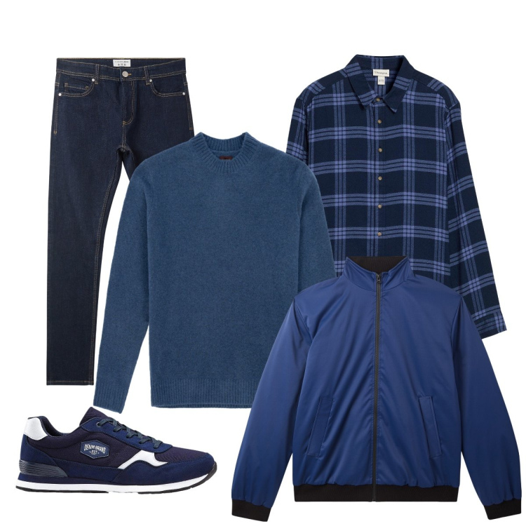 Outfit uomo - Total look #2296406. Stile Casual per Tutti i giorni. Abbinamento con sneakers, camicie, giacche, jeans skinny, maglieria.