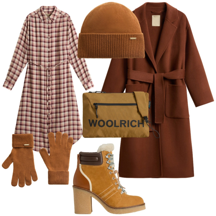 Outfit donna - Mercatino di natale. per Tutti i giorni. Abbinamento con borse a tracolla, guanti, stivaletti, berretti, cappotti, vestiti lunghi.