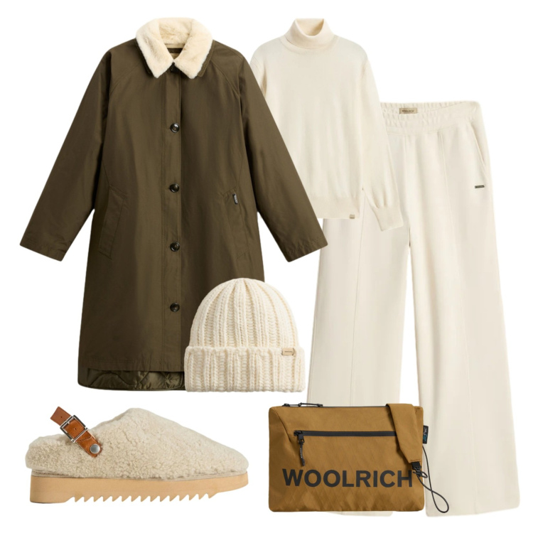 Outfit donna - Christmas tour!. Stile Casual chic per Tutti i giorni. Abbinamento con sabot, pantaloni, borse a tracolla, berretti, cappotti, maglieria.