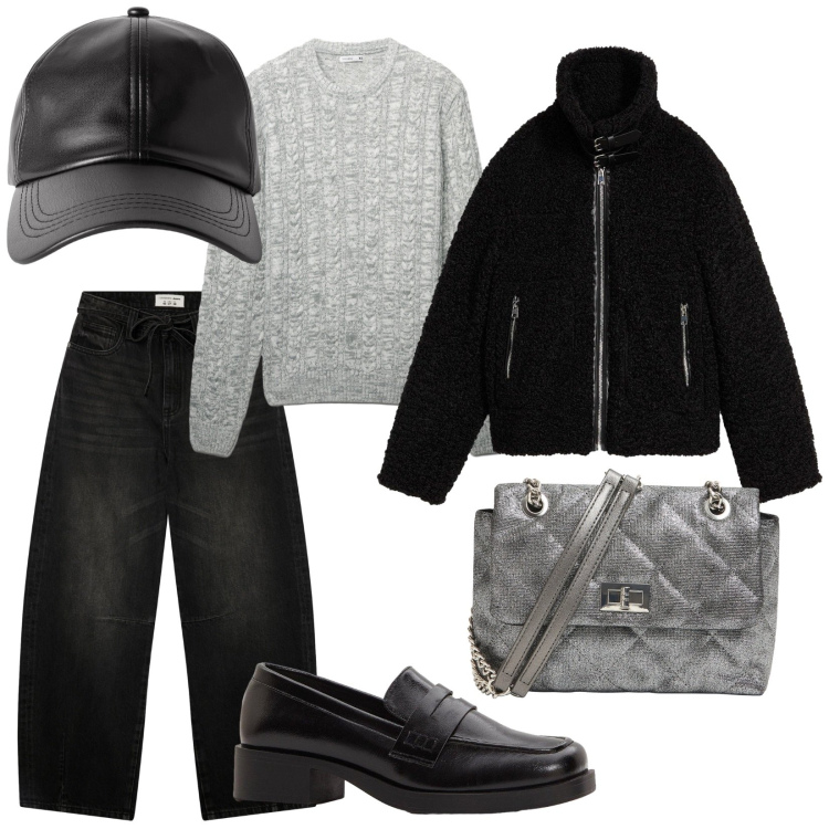 Outfit donna - Il cappello di pelle. per Tutti i giorni. Abbinamento con mocassini, ecopellicce, jeans, cappelli con visiera, pullovers, borse a tracolla.