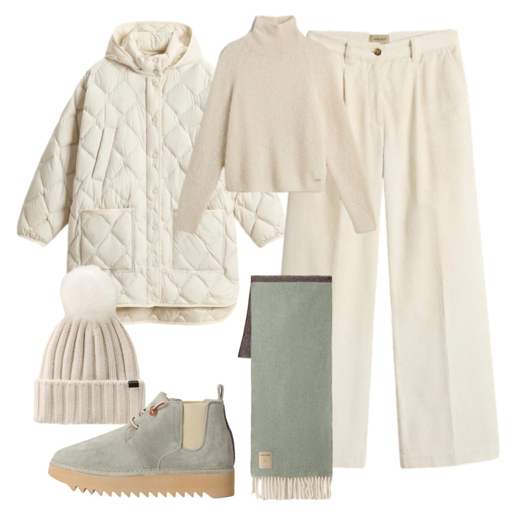 Outfit donna - In bianco lana per Natale!. Stile Urban per Tutti i giorni. Abbinamento con maglieria, pantaloni, stivaletti, blazer, berretti, sciarpe.