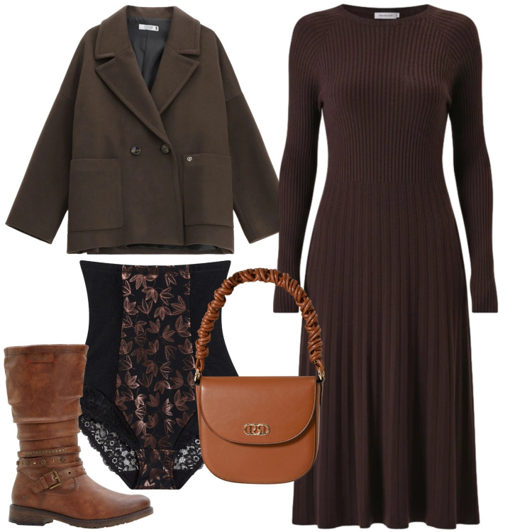 Outfit donna - La guêpière con il pizzo. Stile Chic per Tutti i giorni. Abbinamento con culotte, stivali, cappotti, vestiti midi/longuette, borse a mano.