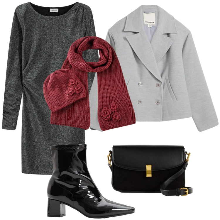 Outfit donna - bonprix - PARTY - BLACK ROMANCE. Stile Romantica per Serata fuori. Abbinamento con vestiti, caban, stivaletti, sciarpe, borse a mano.