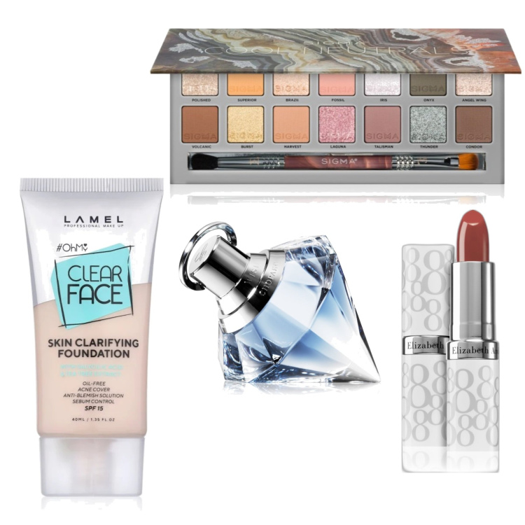 Outfit donna - Grey blue winter. Abbinamento con profumi, fondotinta, ombretti, blush.