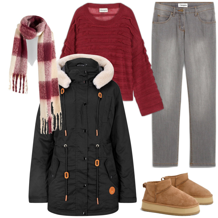 Outfit femme - Léa. Style Basique pour Tous les jours. Assortir avec jean coupe droite, pulls, manteaux, écharpes, bottes.