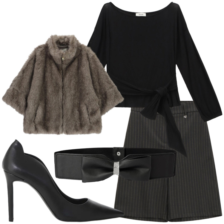 Outfit donna - Total look #2297453. Stile Romantica per Serata fuori. Abbinamento con cinture, bermuda, top, décolleté, blazer.