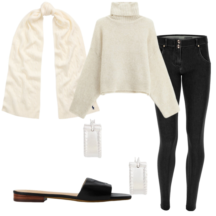 Outfit donna - In leggings ma wow per ricevere amici. Stile Casual chic per Tutti i giorni. Abbinamento con maglieria, jeans skinny, sciarpe, ciabatte, orecchini.