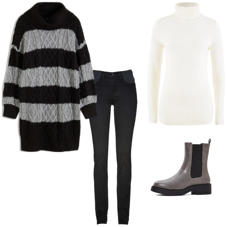 Outfit femme - Basique #6416. Style Basique pour Tous les jours. Assortir avec boots, doudounes, pulls, jeans.