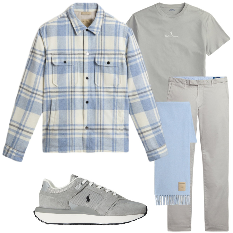 Outfit uomo - La giacca camicia. Stile Trendy per Tutti i giorni. Abbinamento con pantaloni, sneakers, t-shirt, sciarpe, cappotti.