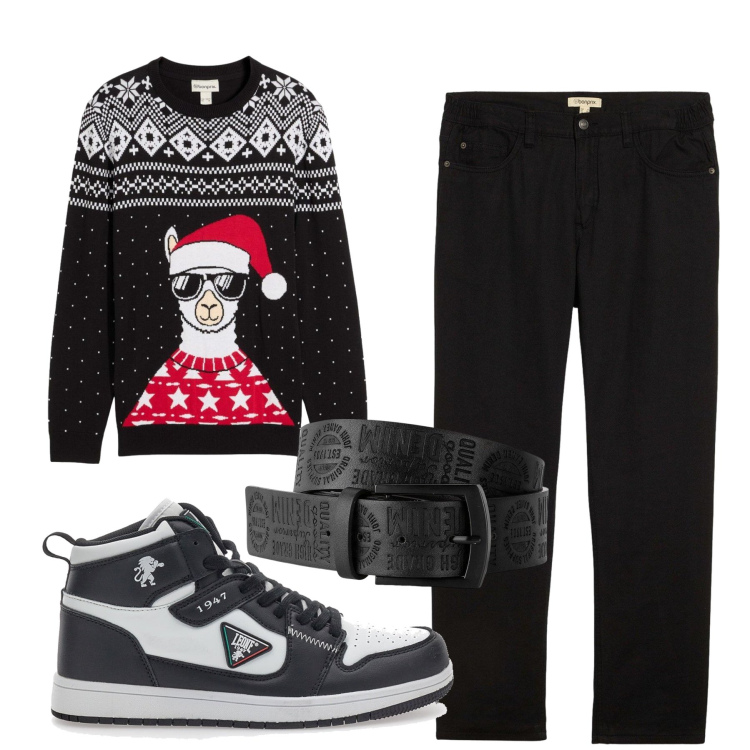 Outfit uomo - Total look #2297758. Stile Casual per Serata speciale. Abbinamento con pantaloni, cinture, maglieria, sneakers.