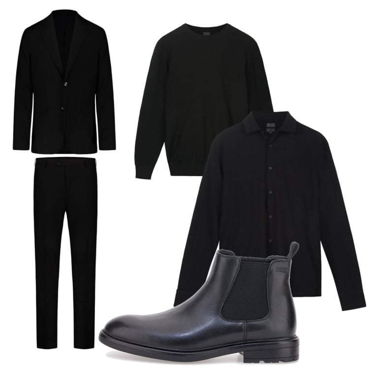 Outfit uomo - Total look #2297759. Stile Business/Elegante per Serata speciale. Abbinamento con abiti, maglieria, polo, stivali e stivaletti.