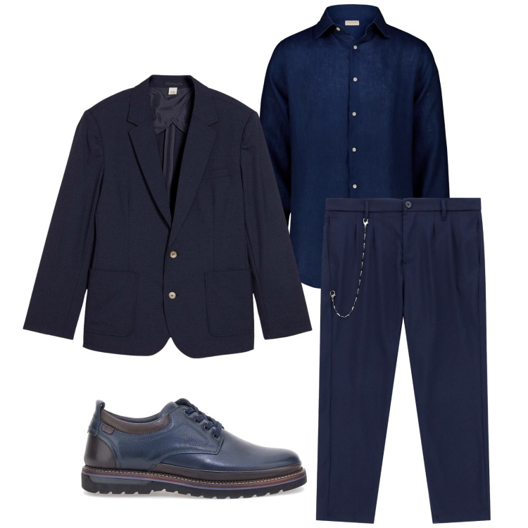 Outfit uomo - Total look #2297776. Stile Business/Elegante per Cerimonia. Abbinamento con giacche, pantaloni, scarpe stringate, camicie.