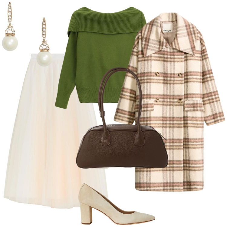 Outfit donna - Brillare sempre. per Serata fuori. Abbinamento con gonne lunghe, cappotti, maglieria, borse a mano, décolleté, orecchini.