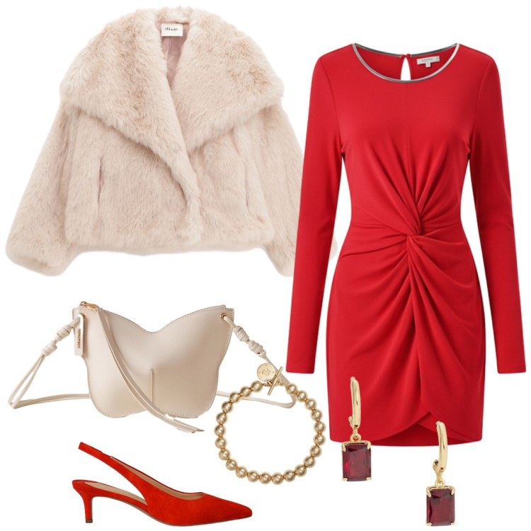 Outfit donna - Total look #2297808. Stile Chic per Serata fuori. Abbinamento con vestiti a tubino, borse a tracolla, blazer, orecchini, braccialetti, décolleté.