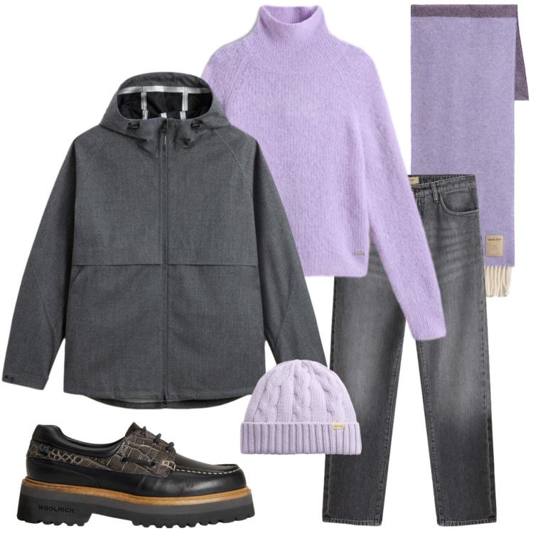 Outfit donna - Holiday Heritage. Stile Casual chic per Tutti i giorni. Abbinamento con blazer, jeans, mocassini, berretti, sciarpe, maglieria.