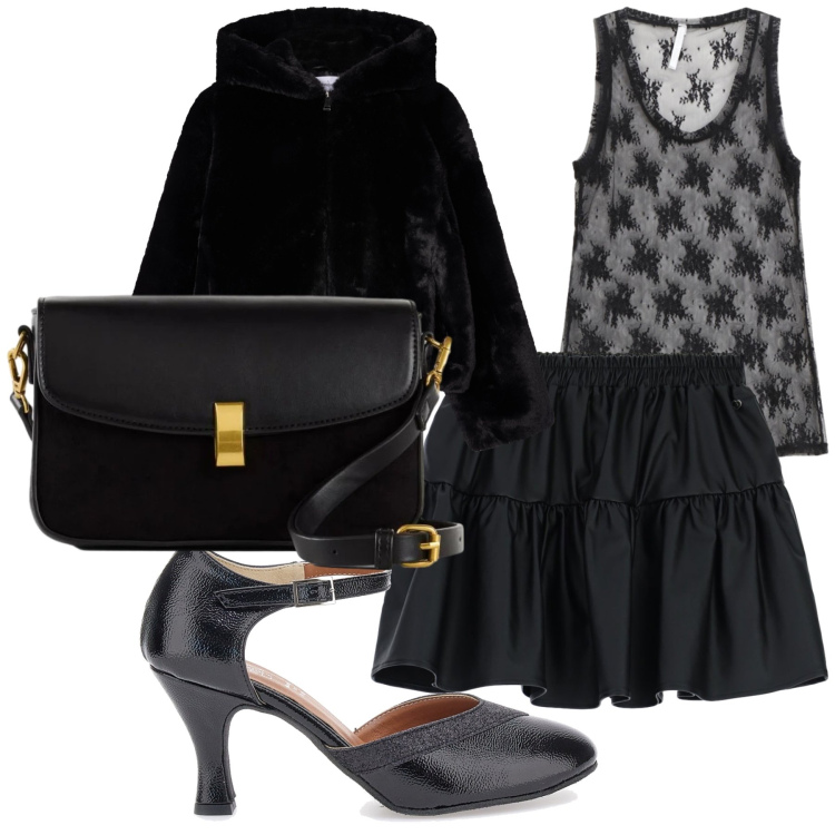 Outfit donna - Un bel top. Stile Glamour per Serata fuori. Abbinamento con borse a mano, minigonne, ecopellicce, canottiere, décolleté.