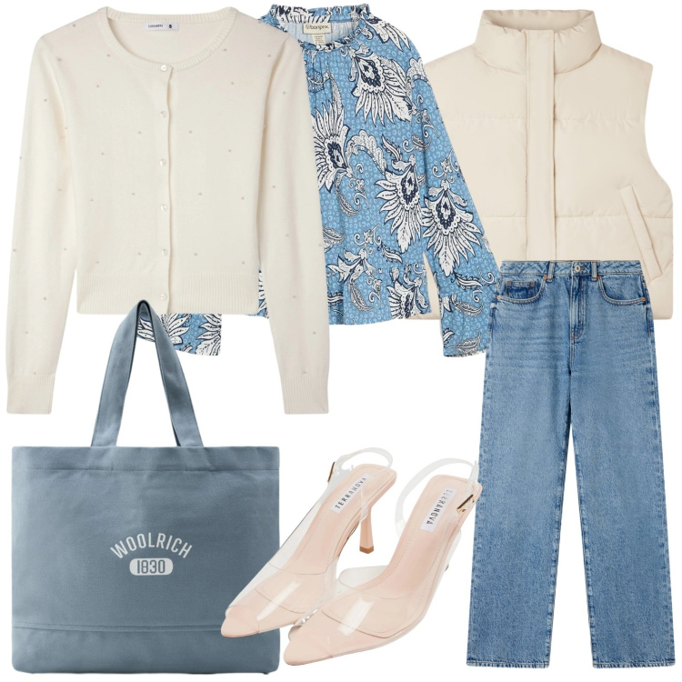 Outfit donna - La camicia con stampa. Stile Minimal per Tutti i giorni. Abbinamento con bluse, cardigans, sandali col tacco, jeans dritti, piumini, borse tote.