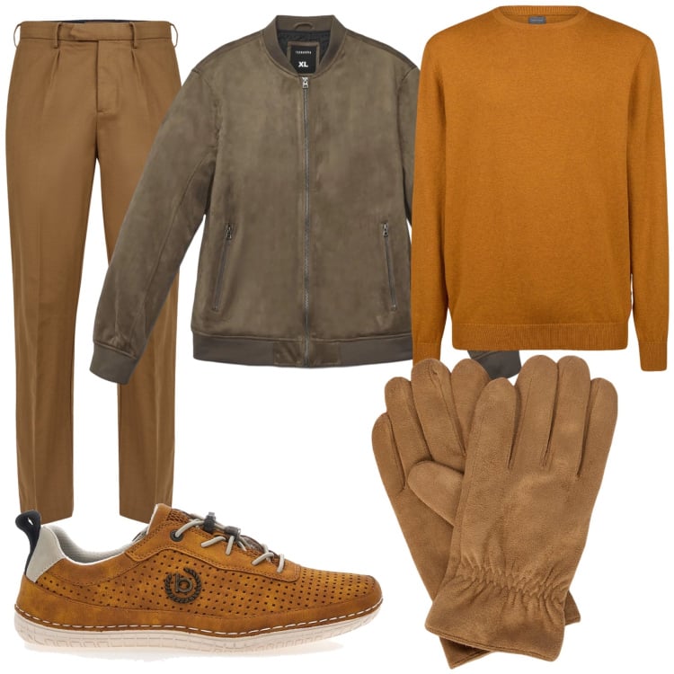 Outfit uomo - Total look #2298052. Stile Business/Elegante per Ufficio. Abbinamento con giacche, scarpe stringate, guanti, maglieria, pantaloni.