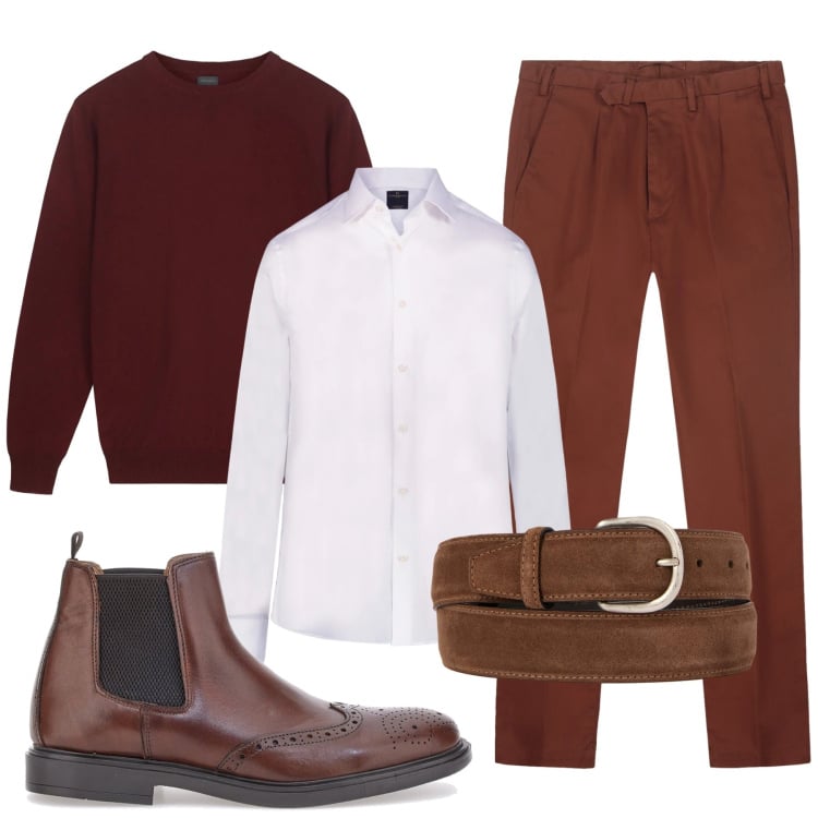 Outfit uomo - Total look #2298085. Stile Casual per Tutti i giorni. Abbinamento con maglieria, cinture, stivali e stivaletti, pantaloni, camicie.