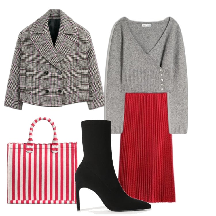 Outfit mujer - Casual chic #19590. Estilo Casual chic para Oficina. Combinación con cárdigans, faldas largas, abrigos, bolso tote, botines.