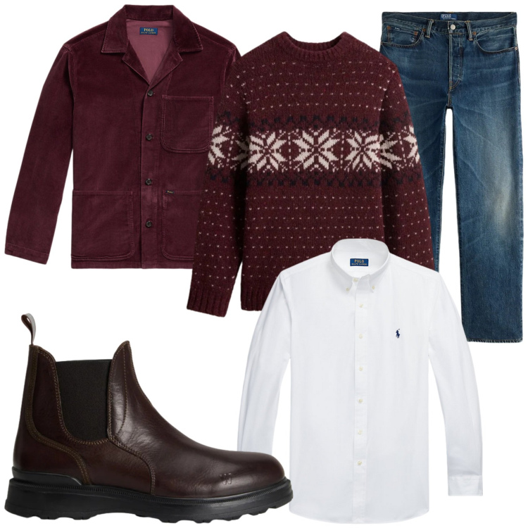 Outfit uomo - Il freddo arriva. Stile Urban per Tutti i giorni. Abbinamento con camicie, giacche, jeans dritti, stivali e stivaletti, maglieria.