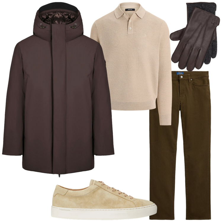 Outfit uomo - Urban invernale. Stile Urban per Tutti i giorni. Abbinamento con sneakers, maglieria, pantaloni, guanti, giacche.