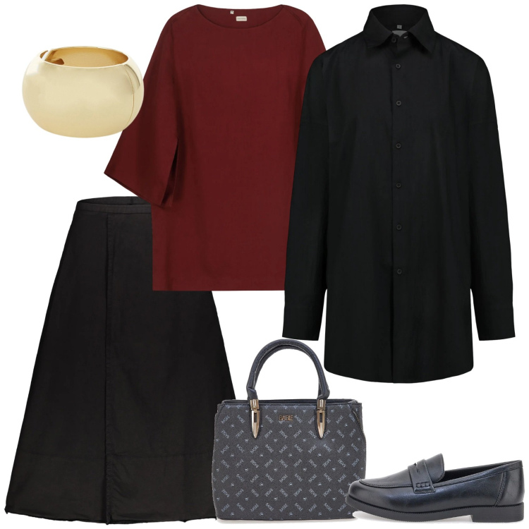 Outfit donna - Il bracciale. Stile Minimal per Ufficio. Abbinamento con braccialetti, gonne lunghe, vestiti corti, camicie, mocassini, borse a mano.