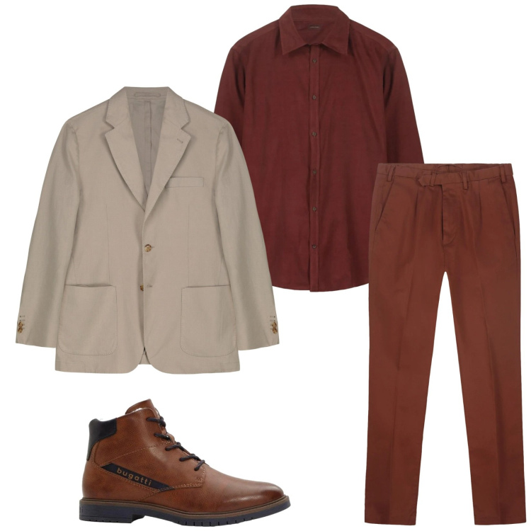 Outfit uomo - Total look #2298340. Stile Business/Elegante per Serata speciale. Abbinamento con anfibi, giacche, pantaloni, camicie.