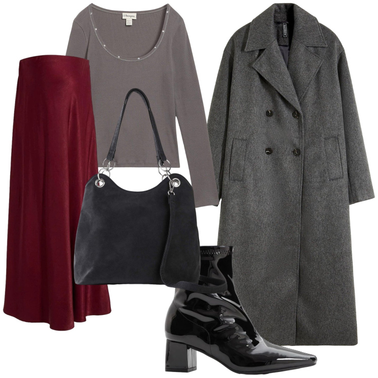 Outfit donna - Cena decisamente Bonprix. Stile Urban per Serata fuori. Abbinamento con gonne, stivaletti, cappotti, maglieria, borse a mano.
