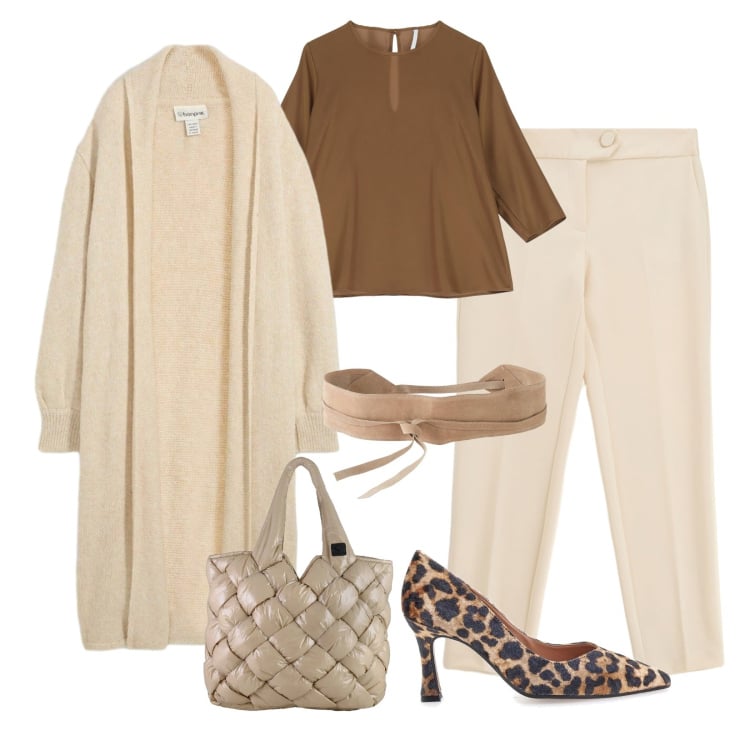 Outfit donna - Maglione lungo e morbido!. Stile Casual chic per Ufficio. Abbinamento con cardigans, cinture, bluse, pantaloni, borse tote, décolleté.