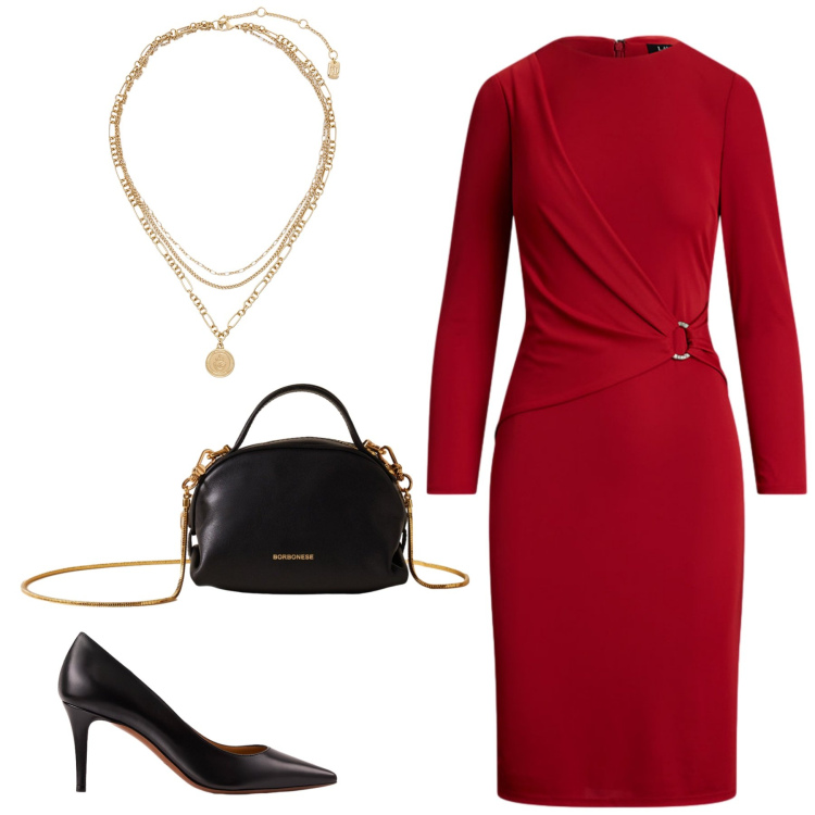 Outfit donna - Total look #2298717. Stile Glamour per Serata fuori. Abbinamento con borse a mano, décolleté, vestiti, ciondoli.