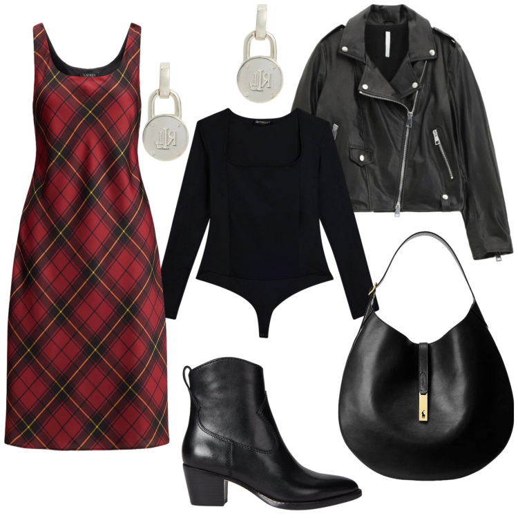 Outfit donna - Abito da cocktail. Stile Bon Ton per Tutti i giorni. Abbinamento con giacche, body, borse a spalla, orecchini, stivaletti, vestiti senza maniche.