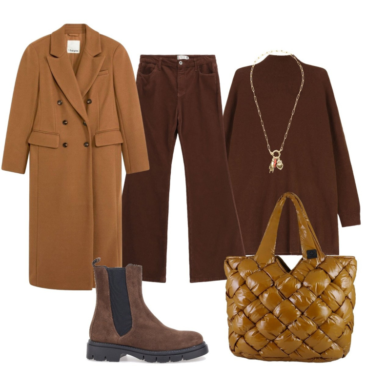 Outfit donna - Colori che scaldano…. Stile Urban per Tutti i giorni. Abbinamento con cappotti, pantaloni, maglieria, ciondoli, borse tote, stivaletti chelsea.